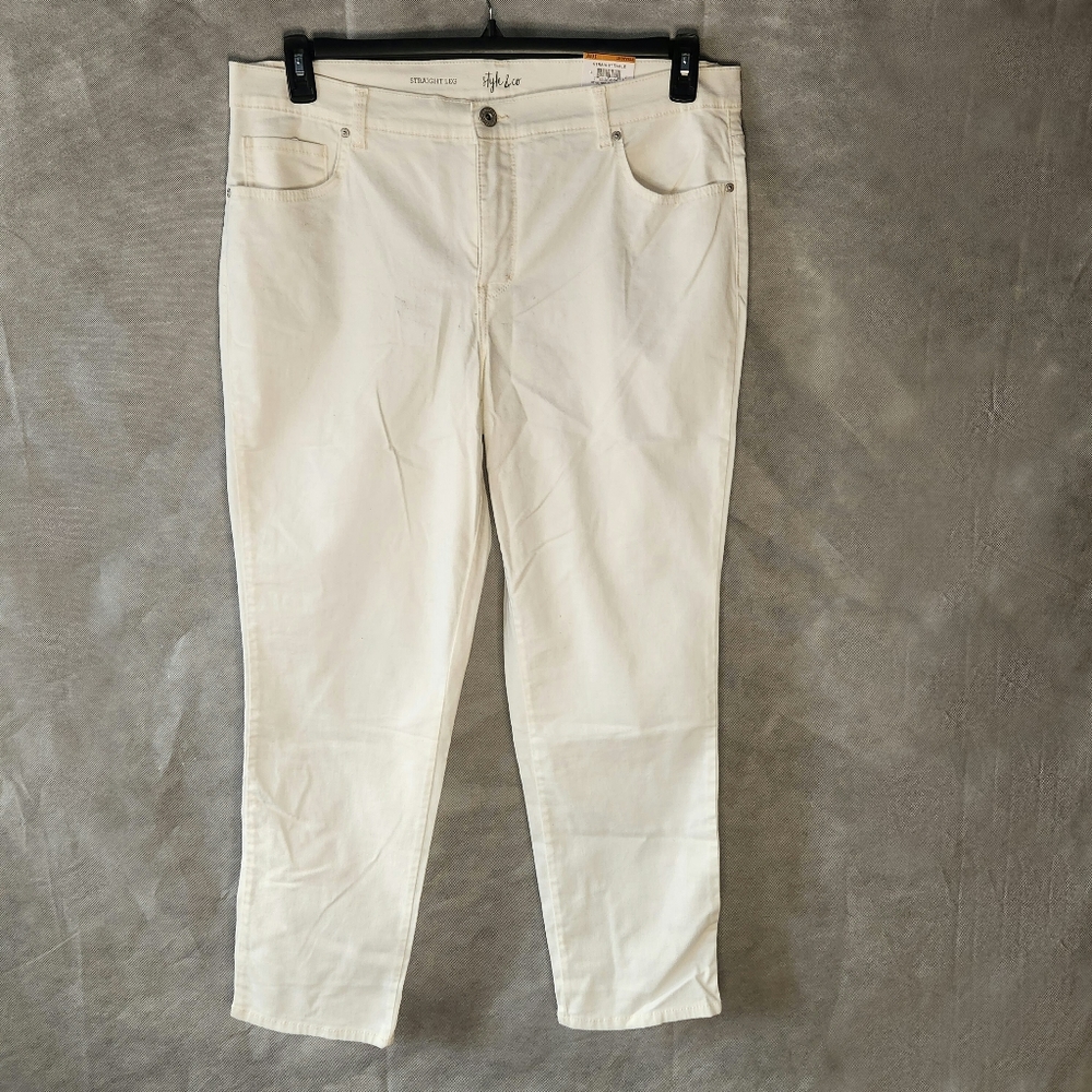 Style & Co. Straight Leg Mid-Rise Pant Comfortable Cotton/Spandex Blend Fabric